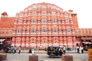 Busy Street Hawa Mahal Jaipur Wallpaper