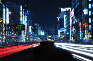 Busy Streets Japan Cityscape Wallpaper