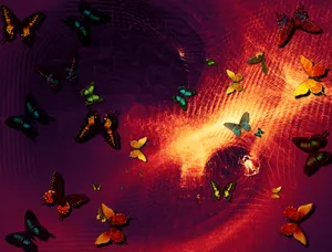 Butterflies Abstract Art Wallpaper