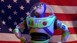 Buzz Lightyear And American Flag Wallpaper