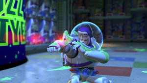 Buzz Lightyear Of Star Command Using Laser Beam Wallpaper