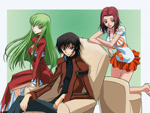 C.c. With Lelouch Lamperouge And Kallen Wallpaper