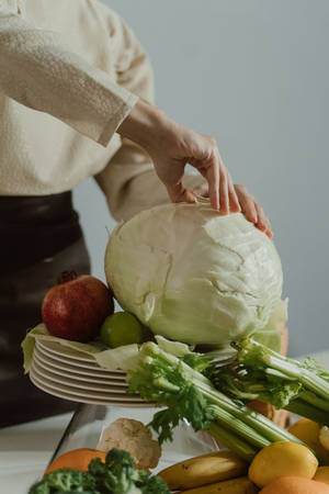 Cabbage Peeling Wallpaper