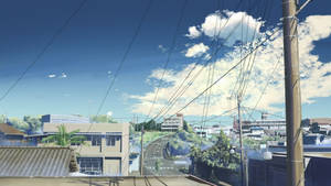 Cable Wires Aesthetic Anime Scenery Wallpaper