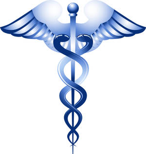 Caduceus Medical Symbol Blue White Wallpaper