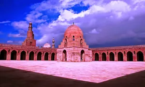 Cairo Ibn Tulun Antique Mosque At Sunset Wallpaper