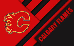 Calgary Flames Logo Black And Red Wallpaper