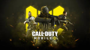 Call Of Duty Mobile Yellow Logo Three Characters Wallpaper