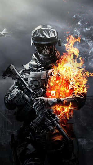 Call Of Duty Modern Warfare Soldier On Fire Iphone Wallpaper