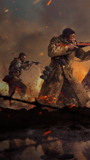 Call Of Duty Vanguard Shooting Fire Portrait Wallpaper