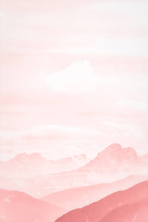 Calm Aesthetic Pink Mountain Wallpaper