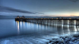 Calm Blue Sea Of Malibu Beach Wallpaper