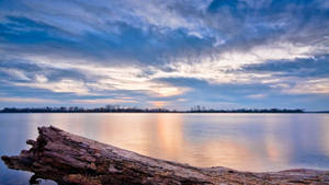 Calm Lake At Sunset Nature Scenery Wallpaper