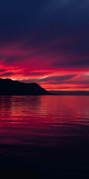 Calming Iphone Red Sunset Sky Wallpaper