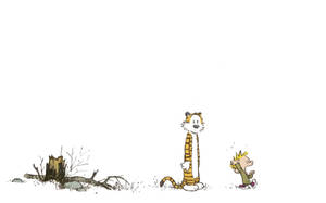 Calvin And Hobbes Cut Tree Wallpaper