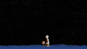 Calvin And Hobbes Gazing The Stars Wallpaper