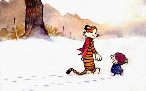 Calvin And Hobbes Winter Season Wallpaper