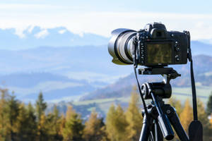 Camera By The Landscape Hd Photography Wallpaper