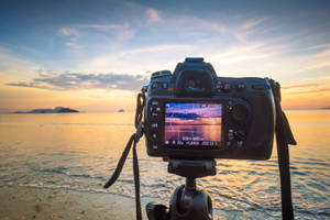 Camera For Sunset Photography Wallpaper
