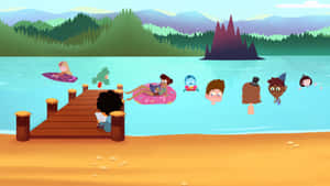 Camp Camp Lake Swimming Wallpaper