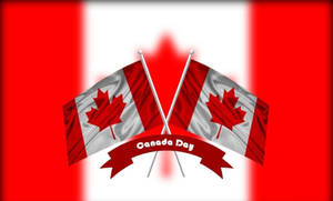 Canada Day Criss Crossed Flags Wallpaper