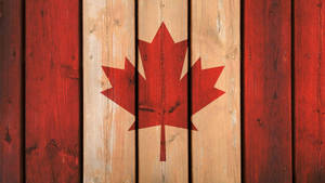 Canada Day Wooden Flag Wallpaper