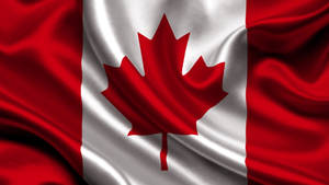 Canada Flag In Satin Wallpaper