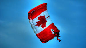 Canada Flag On Parachute Wallpaper
