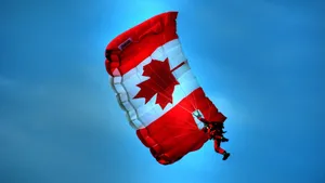 Canada Flag On Parachute Wallpaper