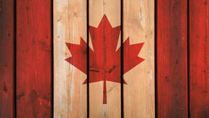 Canada Flag Wooden Art Wallpaper
