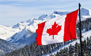 Canadian Flag Landscape Wallpaper