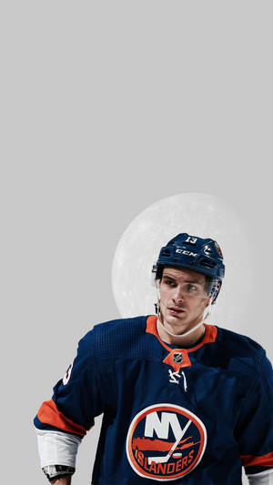 Canadian Ice Hockey Player Mathew Barzal Minimalist Graphic Art Wallpaper