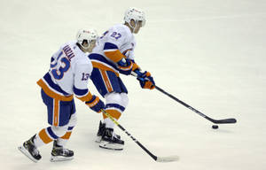 Canadian Ice Hockey Players Mathew Barzal And Anders Lee Wallpaper