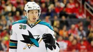 Canadian Professional Ice Hockey Center Logan Couture Jersey Wallpaper