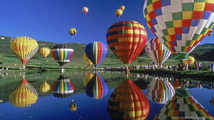 Canberra Colorful Hot Air Balloon Wallpaper