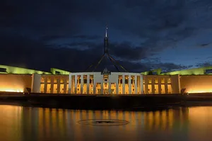 Canberra Parliament House Yellow Lights Wallpaper
