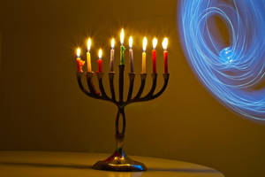 Candelabra Lights Hanukkah Wallpaper