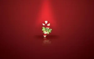 Candy On Red Christmas Background Wallpaper
