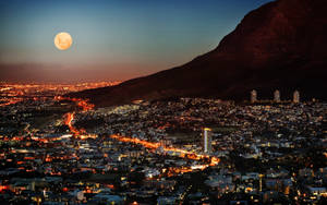 Cape Town Africa At Night Wallpaper