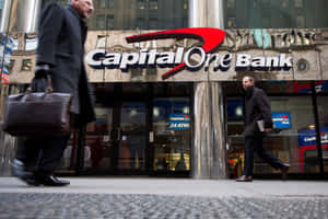 Capital One Bank In Bussiness District Wallpaper