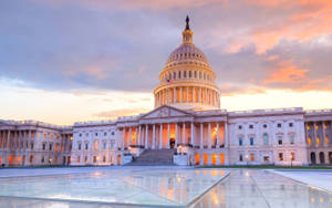 Capitol Hill Over Sunset Clouds Wallpaper