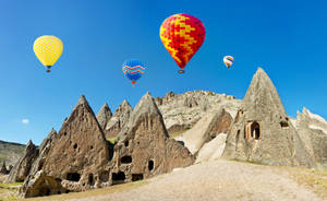 Cappadocia Rock Formations Balloons Wallpaper