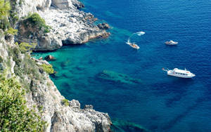Capri Italy Deep Blue Sea Wallpaper