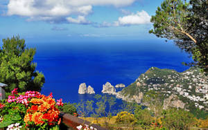 Capri Italy Ocean Landscape Wallpaper
