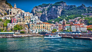 Capri Italy Post Card Sea Front Wallpaper