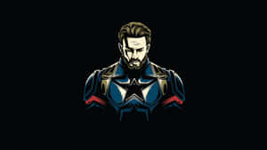 Captain America Bearded Illustration Wallpaper