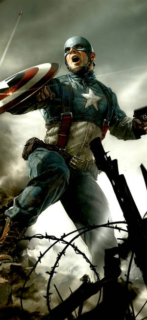 Captain America Mobile Barbed Wire Wallpaper