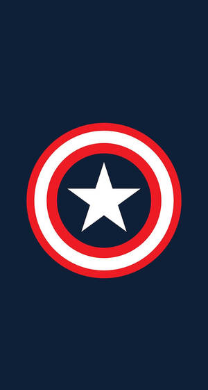 Captain America Shield Iphone Minimalist Dark Blue Wallpaper