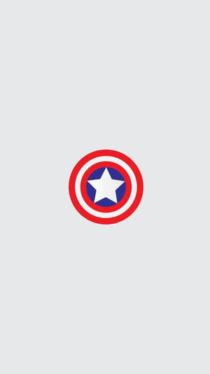 Captain America Shield Iphone Minimalist White Aesthetic Wallpaper