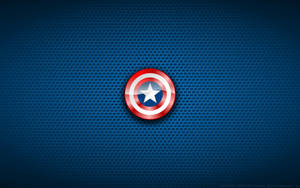 Captain America Shield On Blue Background Wallpaper